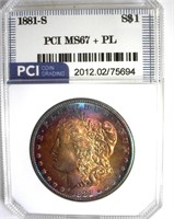 1881-S Morgan MS67+ PL LISTS $3800