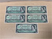 Canadian One Dollar 1967 Centennial bills (lot of