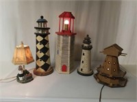 Folk Art East Coast Light House Lamps + Displays