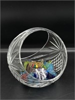 Beautiful Crystal Bowl w/Handblown Glass Candies