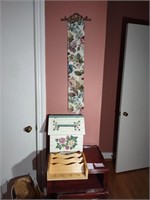 Tapestry, key and mail holder, suggestion box