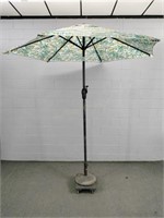 Metal Framed Patio Umbrella W Weighted Base