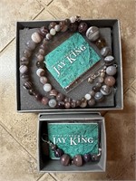 Jay King Natural Stone Necklace Earrings E