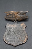 Rare US. Army Service On Mexican Border Medal 1916