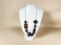 Wooden Beaded Necklace 19"