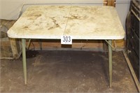 Vintage table with signs of age