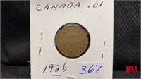 1926 Canadian penny