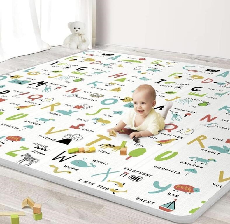 BABY PLAY MAT, 79 X 71IN LARGE 0.6IN THICKER