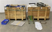 (qty - 2) Crates of Assorted Metal Parts-