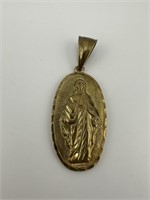Vintage Gold Saint Pendant, marked 18K But