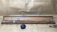 VINTAGE FISHING POLE ROD WITH REEL