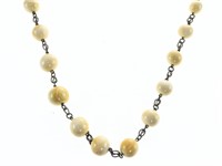 Hand Carved Ivory Bead Necklace - 40"1