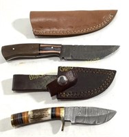 (2) Handmade Damascus Steel Knives