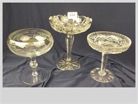 Three Pedestal Candy Dishes