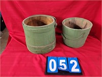 vintage wood buckets