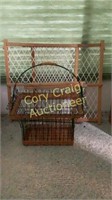BOOKCASE, CONTENTS, GATE AND BASKET