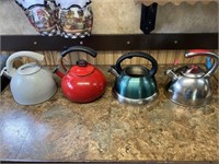 4 tea kettles