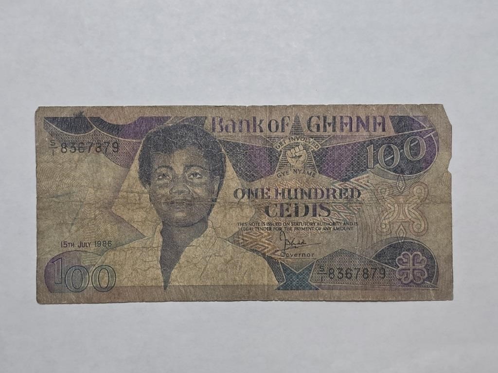 Bank Of Ghana 100 Cedis. 15th July 1986