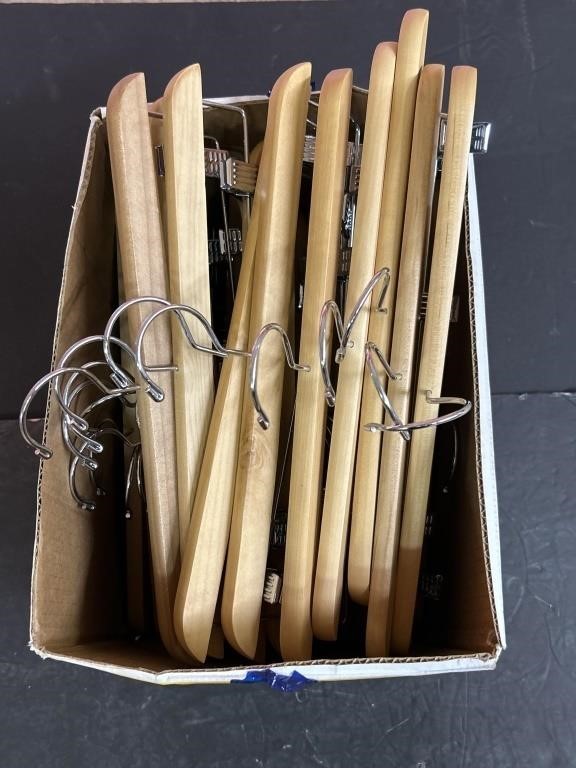 Box of 30 Wooden Hangers