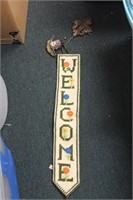 Vintage Welcome Needlepoint Hanger