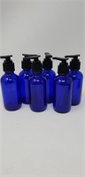 Pack of 6-4oz Cobalt Glass Boston Round Bottles