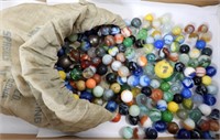 2.5 lbs VINTAGE MARBLES in OLD BAG