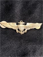 Navy wings sterling silver