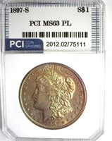 1897-S Morgan MS63 PL LISTS $400