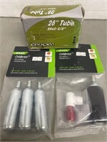 28” bicycle Tube with CO2 Cartridges & Inflator