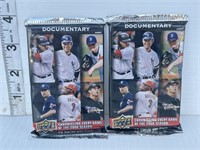 2 packs of Upperdeck baseball cards