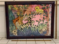 Devon Large Framed Jungle Painting