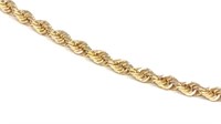 14K Yellow Gold Twist Rope Necklace (16" Long)