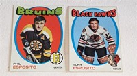 2 1971 72 The Esposito Brothers Hockey Cards