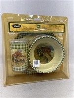 John Deere little farmer cup plate and bowl set