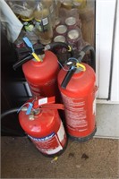 3 fire extinguishers.