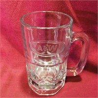 A&W Embossed Glass Root Beer Mug (5 3/4" Tall)