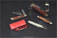 Five Pocket Knives, Remington, Craftsman with Clip