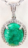 Jewelry Sterling Silver Emerald Necklace