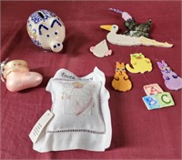 Baby bootie ornament, tooth fairy pillow, piggy