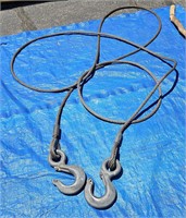 HEAVY DUTY TOW CABLE WITH HOOKS FOR BIG EQUIPMENT