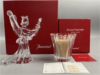 Baccarat Crystal Angel & Bougie Candle Signed