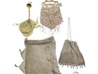 Group of 4 Vintage Chain Mail Bags