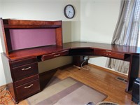 Real Wood Corner Business Desk w/Cherry Stain