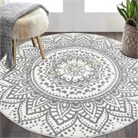 HEBE Large Round Area Rug  Bohemian  5.2Ft