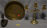 41P: 10” brass plate (India), candle hodler