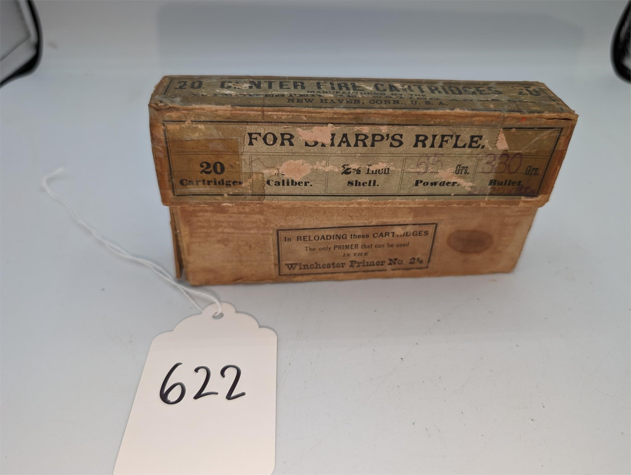 Original 1870's Period WRA Sharp's Rifle Ammo Box