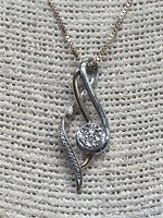 Sterling Silver & 10k Gold Necklace w/ Diamond