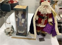 Christmas decor w/porcelain Santa