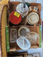 glass refrigerator dishes, bowls, tea infusers,