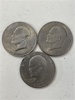 3- 1971 large Ike dollars